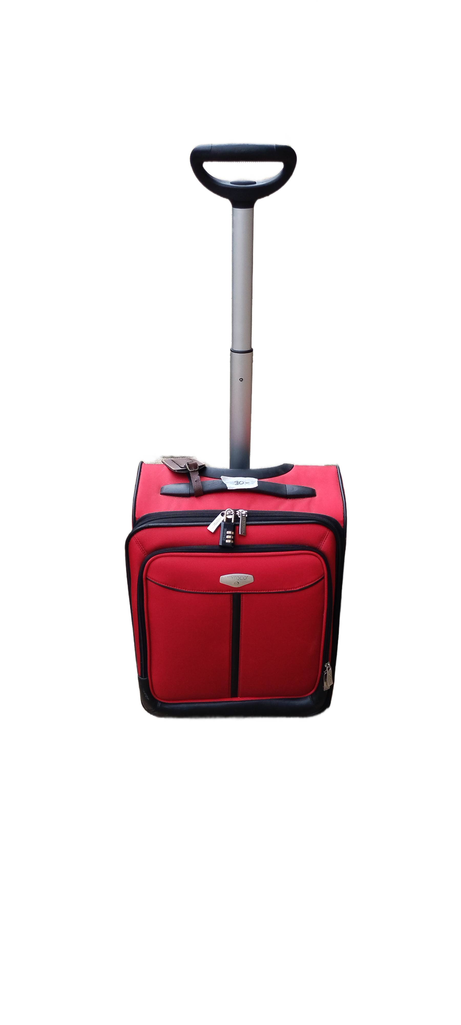 Red Rolling Carry-On Luggage with Telescoping Handle